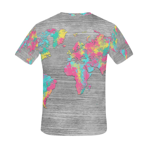 world map All Over Print T-Shirt for Men (USA Size) (Model T40)