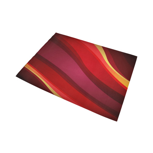 Red Orange Yellow Abstract Art Waves Area Rug7'x5'