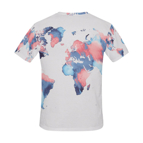 world map All Over Print T-Shirt for Men (USA Size) (Model T40)