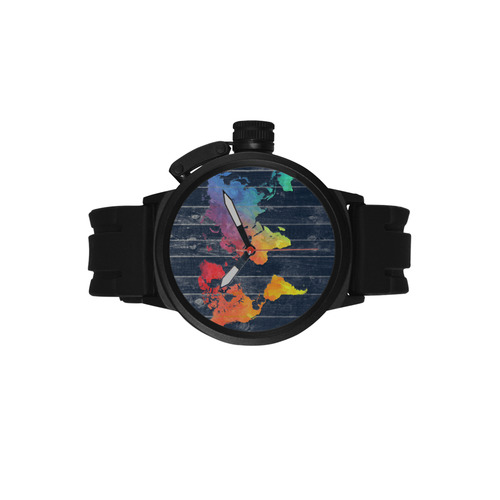 world map Men's Sports Watch(Model 309)