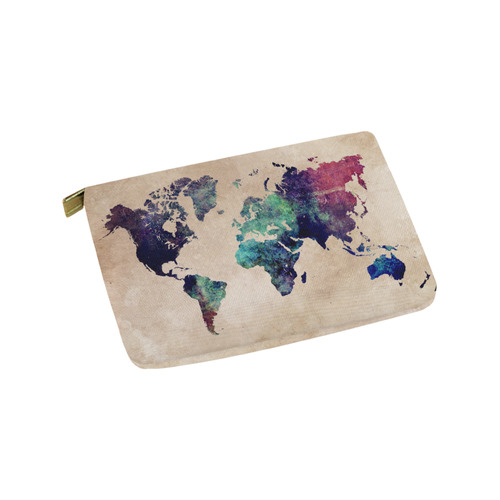 world map Carry-All Pouch 9.5''x6''