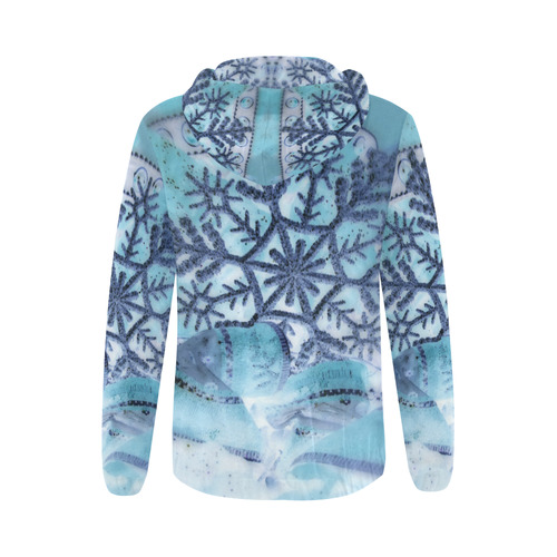 Icy snowflake by Martina Webster Jacket All Over Print Full Zip Hoodie for Women (Model H14)