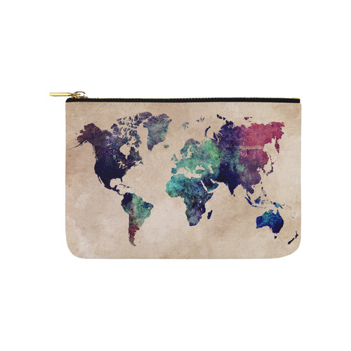 world map Carry-All Pouch 9.5''x6''