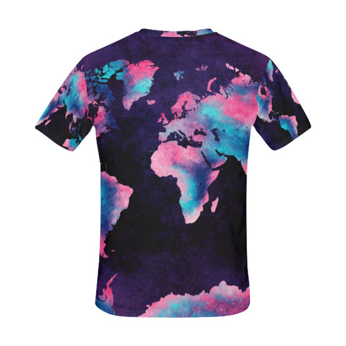 world map All Over Print T-Shirt for Men (USA Size) (Model T40)