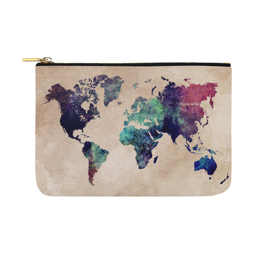 world map Carry-All Pouch 12.5''x8.5''