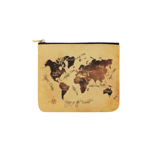 world map Carry-All Pouch 6''x5''