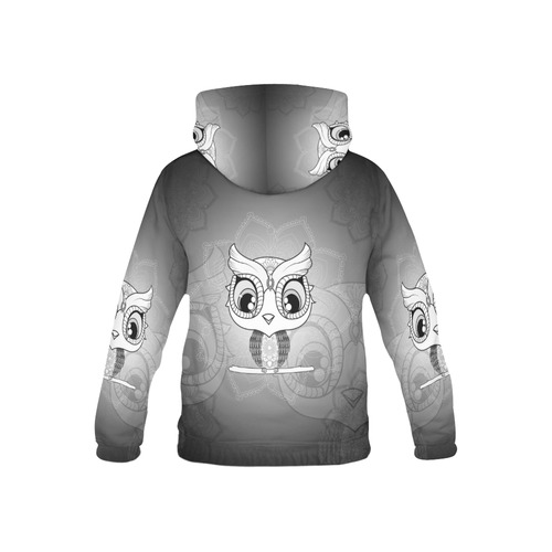 Cute owl, mandala design black and white All Over Print Hoodie for Kid (USA Size) (Model H13)