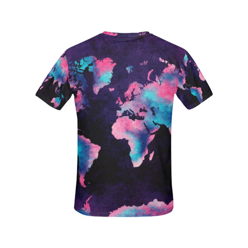 world map All Over Print T-Shirt for Women (USA Size) (Model T40)