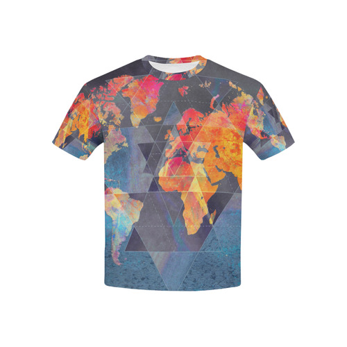 world map Kids' All Over Print T-shirt (USA Size) (Model T40)