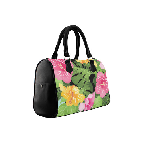 Aloha Tropical Floral Hawaiian Flowers Boston Handbag (Model 1621)