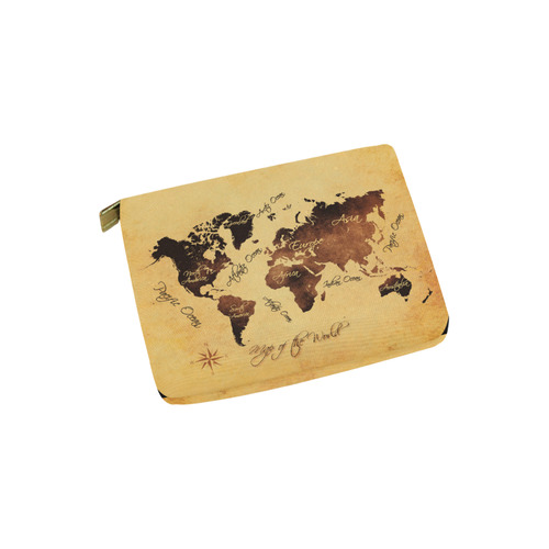 world map Carry-All Pouch 6''x5''