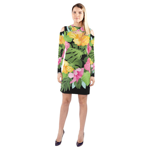 hawaiian cold shoulder dress