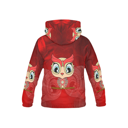 Cute owl, mandala design colorful All Over Print Hoodie for Kid (USA Size) (Model H13)