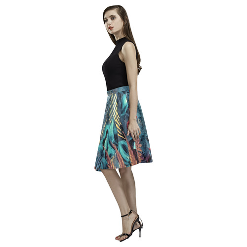 flowers Melete Pleated Midi Skirt (Model D15)