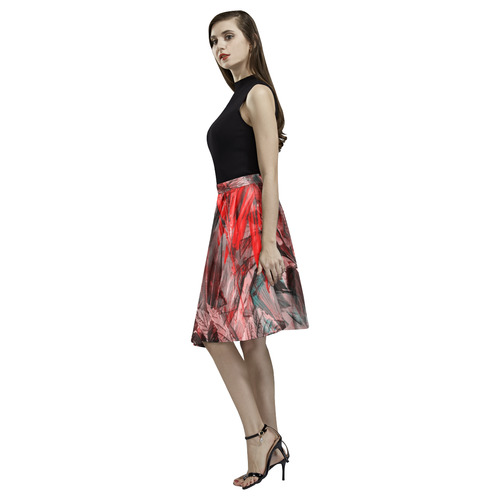 flowers Melete Pleated Midi Skirt (Model D15)