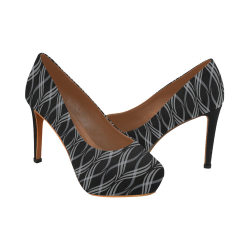 black heels with ribbons