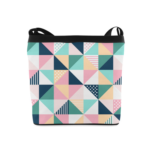 Cute Pink Aqua Triangles Geometric Pattern Crossbody Bags (Model 1613)