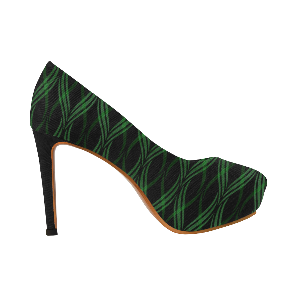 green ribbon heels