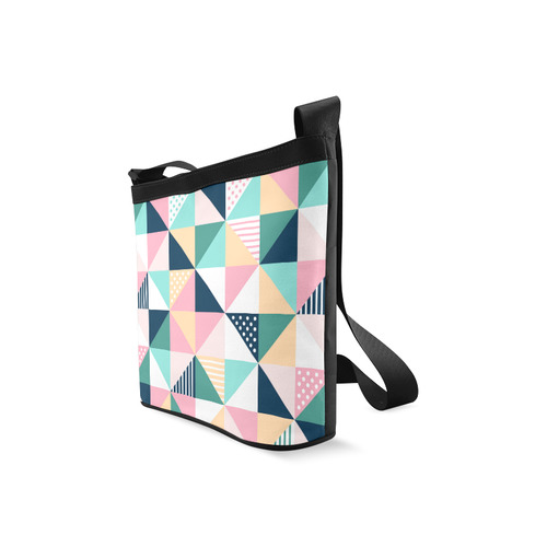 Cute Pink Aqua Triangles Geometric Pattern Crossbody Bags (Model 1613)