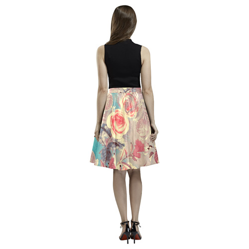 flowers 8 Melete Pleated Midi Skirt (Model D15)