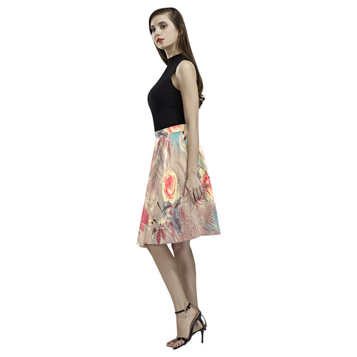 flowers 8 Melete Pleated Midi Skirt (Model D15)