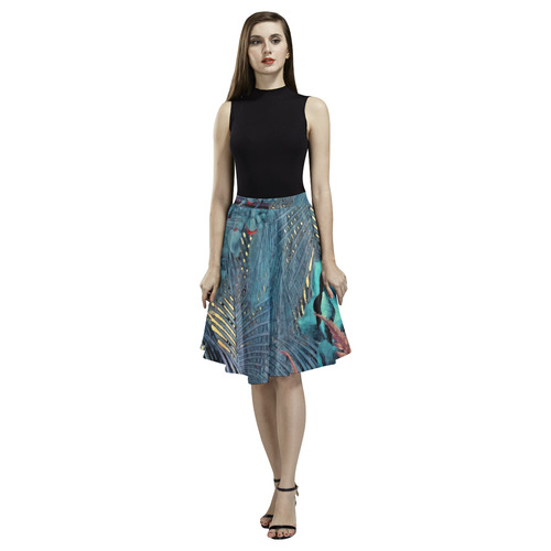 flowers Melete Pleated Midi Skirt (Model D15)