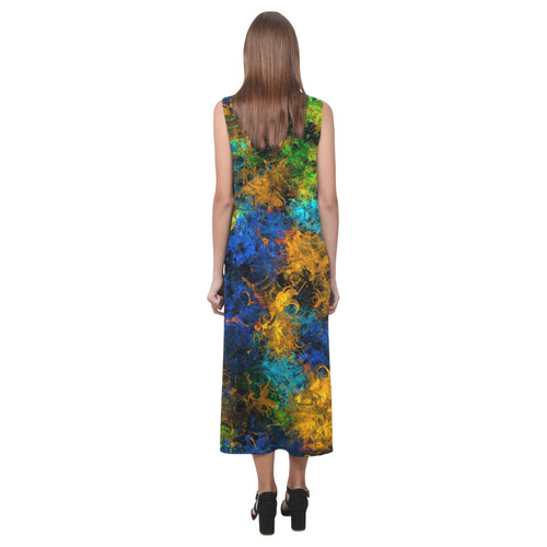 squiggly abstract C by JamColors Phaedra Sleeveless Open Fork Long Dress (Model D08)