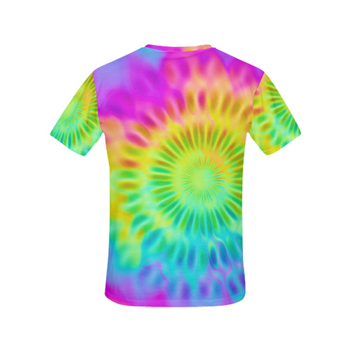 Magic Fractal Flower Neon Colored All Over Print T-Shirt for Women (USA Size) (Model T40)