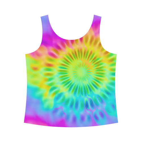 Magic Fractal Flower Neon Colored All Over Print Tank Top for Women (Model T43)