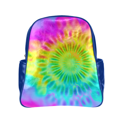 Magic Fractal Flower Neon Colored Multi-Pockets Backpack (Model 1636)