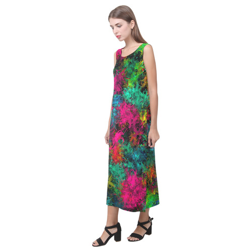 squiggly abstract B by JamColors Phaedra Sleeveless Open Fork Long Dress (Model D08)