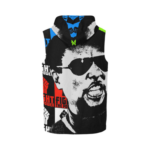 FIGHT THE POWER-2 STOKELY CARMICHAEL All Over Print Sleeveless Zip Up Hoodie for Men (Model H16)