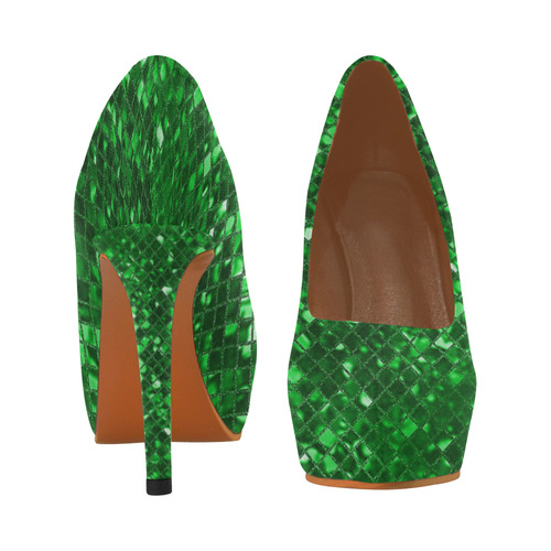 emerald green sparkly heels