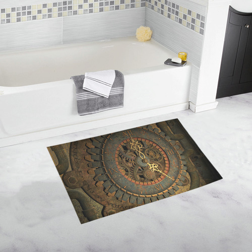 Steampunk, clockwork Bath Rug 20''x 32''