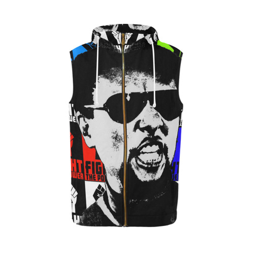 FIGHT THE POWER-2 STOKELY CARMICHAEL All Over Print Sleeveless Zip Up Hoodie for Men (Model H16)