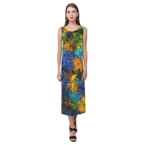 squiggly abstract C by JamColors Phaedra Sleeveless Open Fork Long Dress (Model D08)
