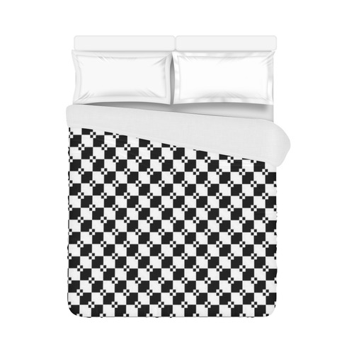 Funky Black & White Diamond Pattern Duvet Cover 86"x70" ( All-over-print)