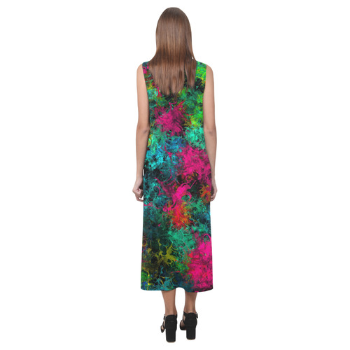 squiggly abstract B by JamColors Phaedra Sleeveless Open Fork Long Dress (Model D08)