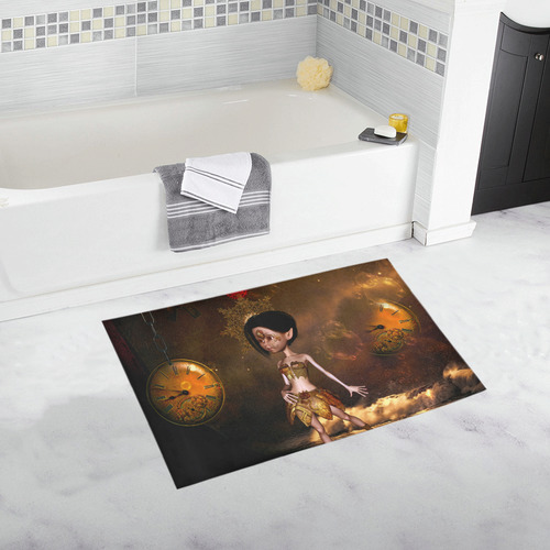 Sweet steampunk girl on the beach Bath Rug 20''x 32''