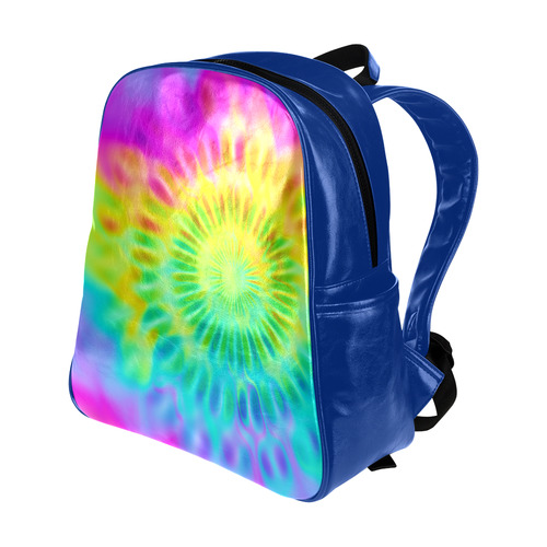 Magic Fractal Flower Neon Colored Multi-Pockets Backpack (Model 1636)