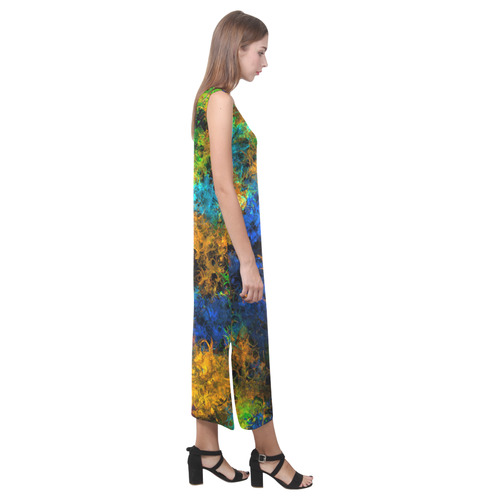 squiggly abstract C by JamColors Phaedra Sleeveless Open Fork Long Dress (Model D08)