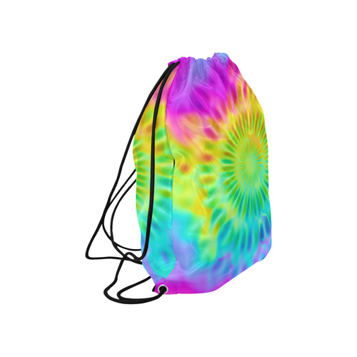 Magic Fractal Flower Neon Colored Large Drawstring Bag Model 1604 (Twin Sides)  16.5"(W) * 19.3"(H)