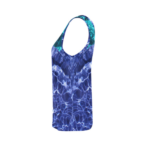 Electric Blue Globes All Over Print Tank Top for Women (Model T43)