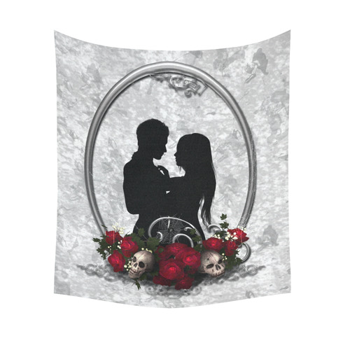 Dark Union Vampire Wedding Gothic Art Cotton Linen Wall Tapestry 51"x 60"