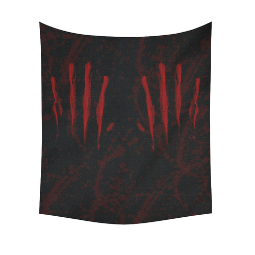 Bloody Hand Prints Horror Goth Art Cotton Linen Wall Tapestry 51"x 60"