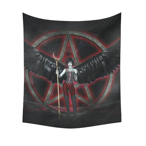 Demon Queen Fantasy Goth Art Cotton Linen Wall Tapestry 51"x 60"