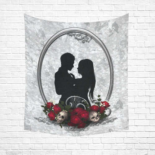 Dark Union Vampire Wedding Gothic Art Cotton Linen Wall Tapestry 51"x 60"