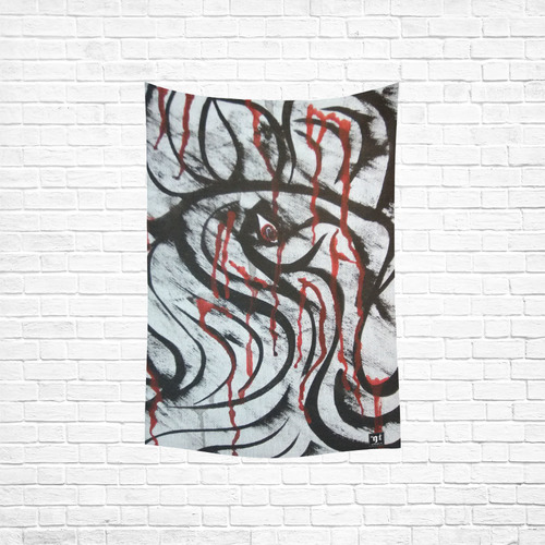Blood Dance Gothic Modern Art by Tabz Jones Cotton Linen Wall Tapestry 40"x 60"