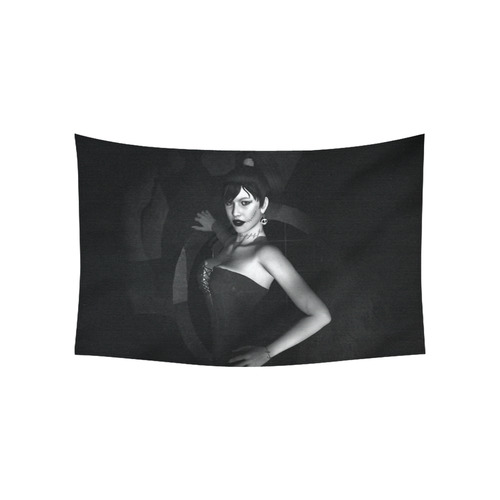 Zombie Girl Pinup Fantasy Gothic Art Cotton Linen Wall Tapestry 60"x 40"