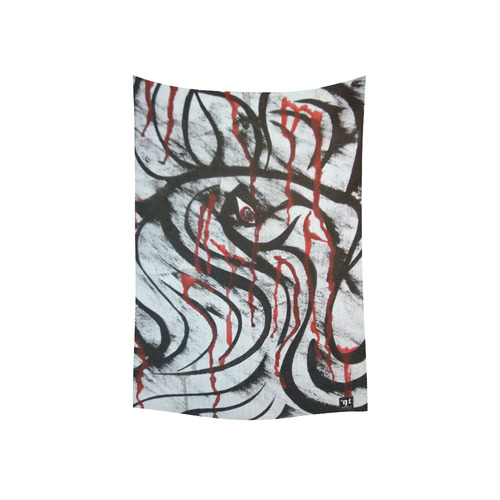 Blood Dance Gothic Modern Art by Tabz Jones Cotton Linen Wall Tapestry 40"x 60"